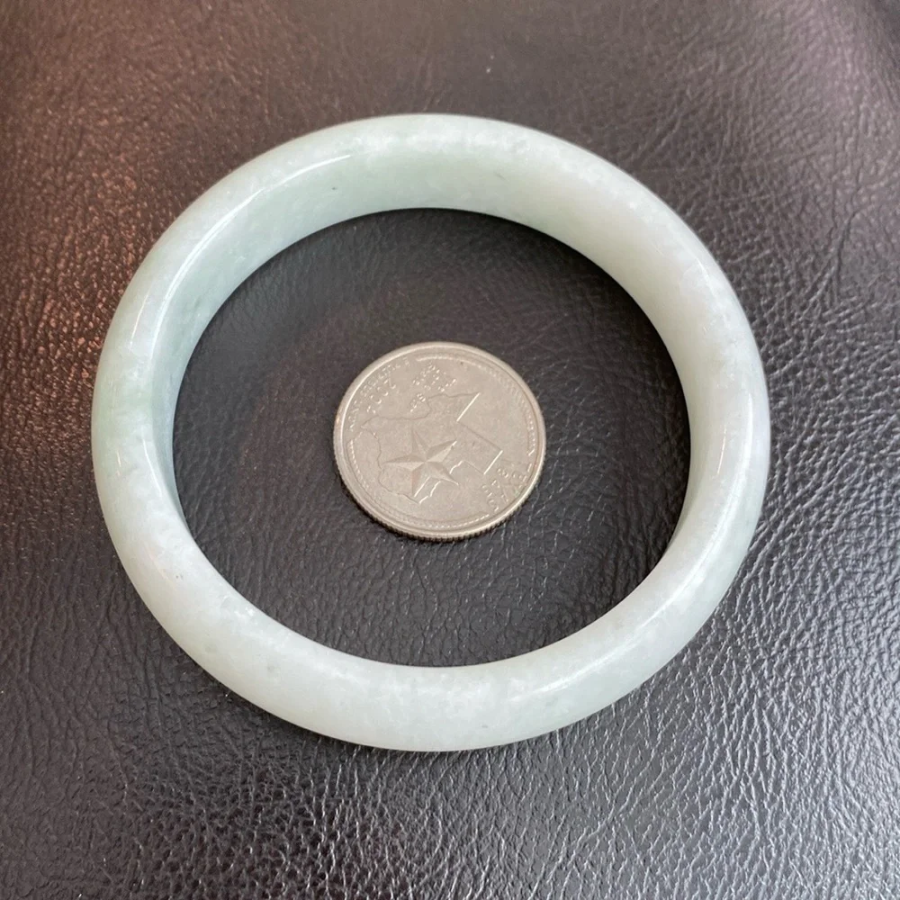 White Jade Bangle Bracelet 59mm Width 15mm - Picture 11 of 13